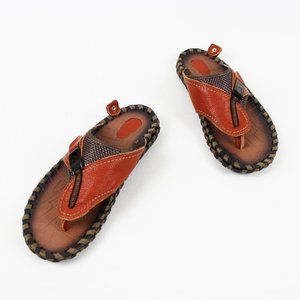 Brown Anti-slip Leather Thong Sandals